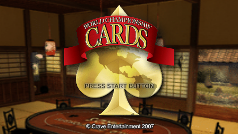 World Championship Cards title screen for PSP
